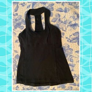 Lululemon Black Racerback Tank Top with Bra Size 6